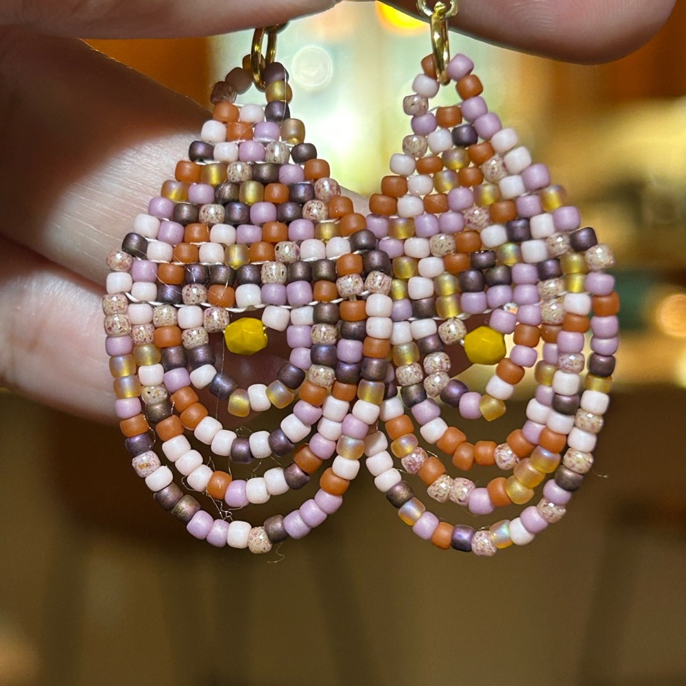 Colorful Beaded Teardrop Earrings